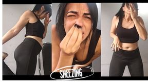 Allergic sneezing in gym class