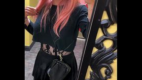Hot Crossdresser in Public Bathroom