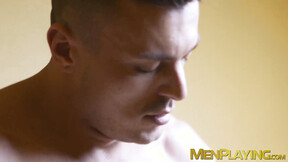 Passionate solo meat stroking before the meeting by hot Nate Rose