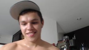 Latino Model Jerks His Dick.