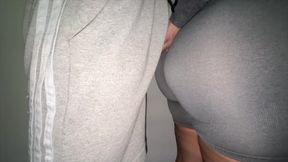She Lets a Stranger Touch Her Ass and She Grabs His Hard Cock