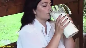 extreme monster boob bbw mature plays with milk
