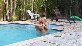 Stepsister Seduces and Rides Her Stepbrother'_s Cock Beside the Pool - Famlust
