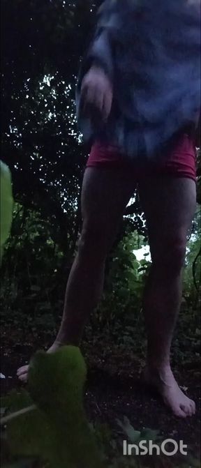 Strip and cum along footpath