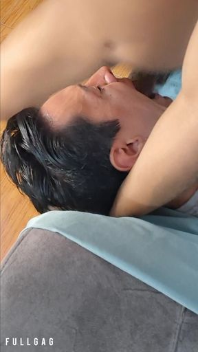 Short: He Wasn't Breathing, He Just Let Black Cock Go Through His Throat