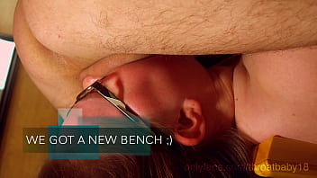 Teen Throat Fuck Over A Bench Throatpie