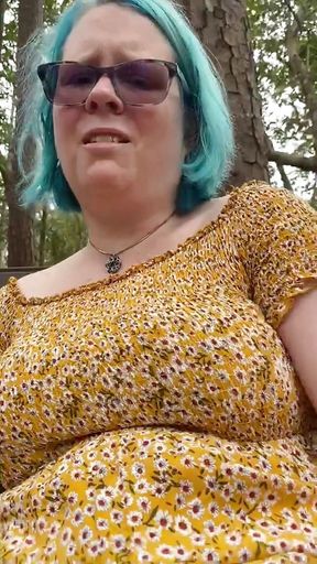 Fingering myself in a park