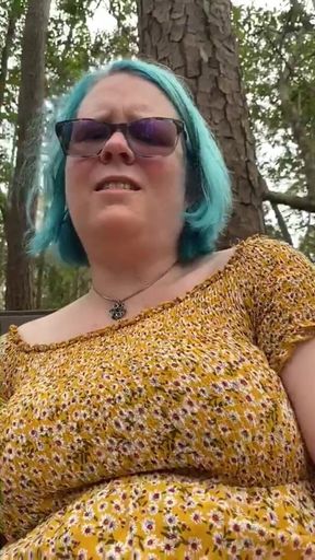 Fingering myself in a park