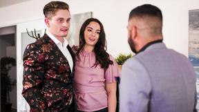 ”Bisex gay threesome in the office with boss assistent & her BF”