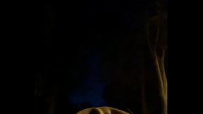 Completely naked exposing next to public street