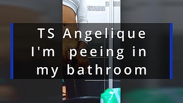 TS Angelique - I'm peeing in my bathroom
