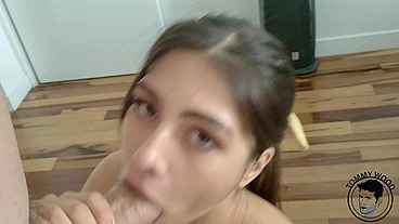 Blowjob and Facial for Big Ass Tru Kait