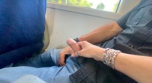 ACCIDENTAL SEX ON THE TRAIN - HANDJOB AND CUMSHOT WITH AMATEUR MILF