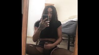 Pretty Damsel Dreammie Plays with her BIG BLACK COCK