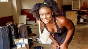 This CUTE EBONY realtor left dripping