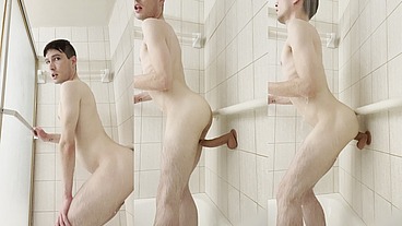 Twink Rides Dildo Raw