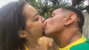 Asian girl Maria, a soccer player, spills water on an expensive player just to kiss his mouth. Part 4 By Kiara Nissei and Jack Warrys Cam full HD