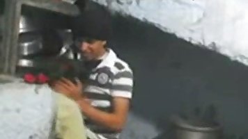 Indian guy likes his best friend's wife and can't stop touching her boobs, in the basement