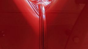 Facesitting in PVC catsuit, lick it clean, POV
