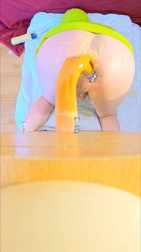 2 Fist Dildos Stretching Me Out with Fisting Butter Farts