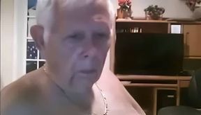 Fat Daddy Strips and Strokes on Webcam