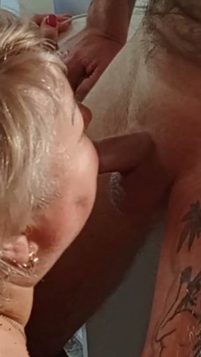 Stepmom gives me pleasure with her hands and mouth until I cum   Clip 1