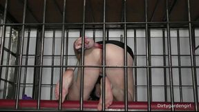 dirtygardengirl - horny bitch anal in cage