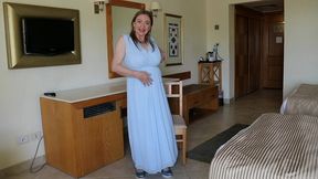 horny cougar granny seduce bellboy in the hotel by big tits and striptease, and fuck him. role-play video by mariaold.