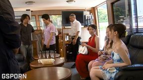 jav group sex in the sea fucking 3 sexies japaneses girls in the boat