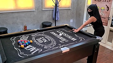 Fucking the arab waitress after play pool
