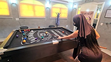 Fucking the arab waitress after play pool