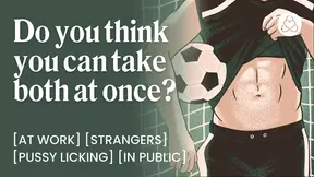 Journalist interviews arrogant football star in locker room, gets fucked hard