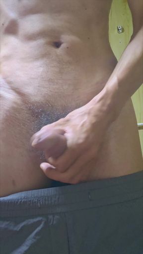 Before bathing, a large amount of semen flows out