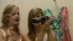 Gorgeous girlfriend and I in the changing room playing