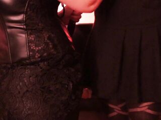 Sissy Serf in chastity drilled by Mistresse