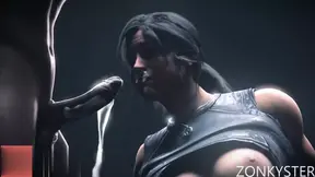 Slutty anime girl sucks and fucks in 3D game mix