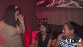 very first time of cuckold couple ends with threesome