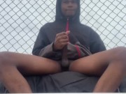 DL goes in public on the bleachers with a good nut