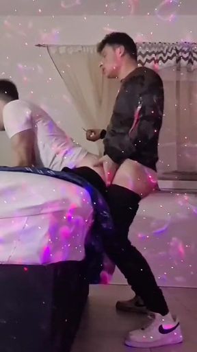 Smoking Gay Boyfriends Bareback Assfuck with Cum on the Ass
