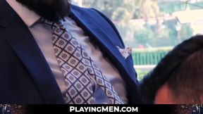 Cute stud enjoys taking his boss inside of his tight butt with eager moans