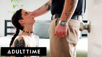 Submissive Cam Damage dominated by burly stud until she squirts