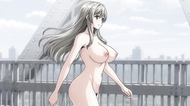 在公開場合裸體行走的女子