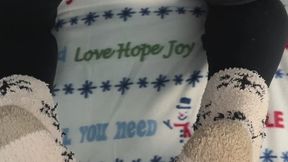 Winter Fuzzy Sock Fetish Cum Shot Plus Doggy Style!