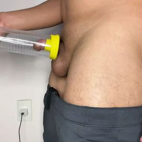 Great Suction of a Small Dick That Dreams of Becoming Big with the Penis Pump