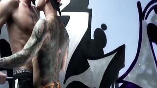 Submissive bottom Archer Croft screams in ecstasy as hung and dominant Jordan Starr drills him with every inch of his massive cock!