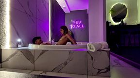 behind the scenes in the motel jacuzzi. masturbation and sex