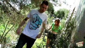 Slender brunette's outdoor ass&#x1F351; worship session gets messy with hardcore anal&#x1F44C; fun