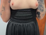 Slow motion of my small perky tits