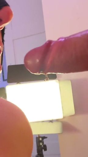 Penis Cage Gloryhole I Free His Long Cock with Foreskin and Frenulum Piercing