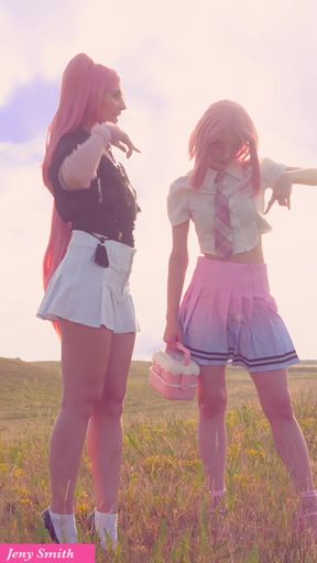 Jeny Smith with her anime friend at picnic. Do you want to see what will be next? 😜